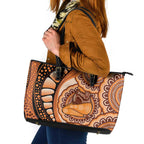 Australia Mother's Day 2026 Indigenous Art Leather Tote Bag