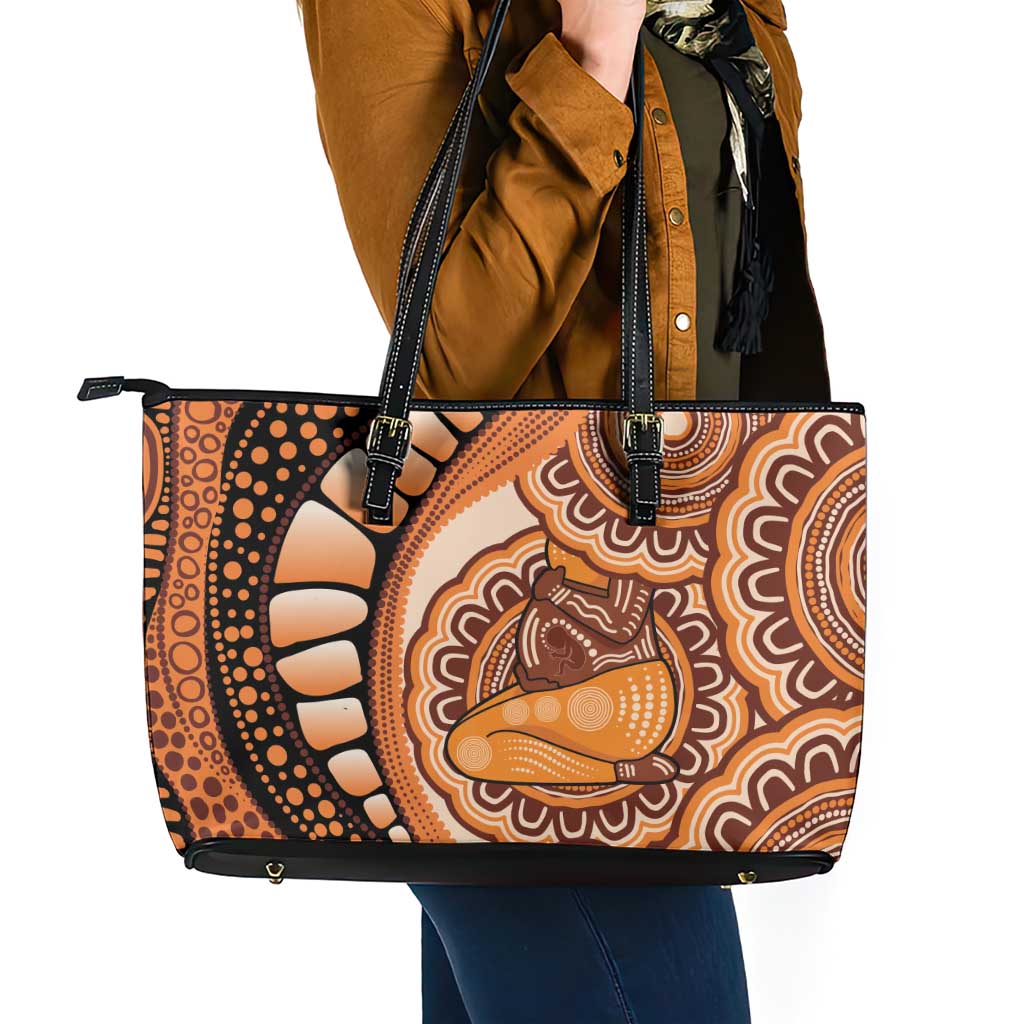 Australia Mother's Day 2026 Indigenous Art Leather Tote Bag