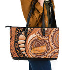 Australia Mother's Day 2026 Indigenous Art Leather Tote Bag