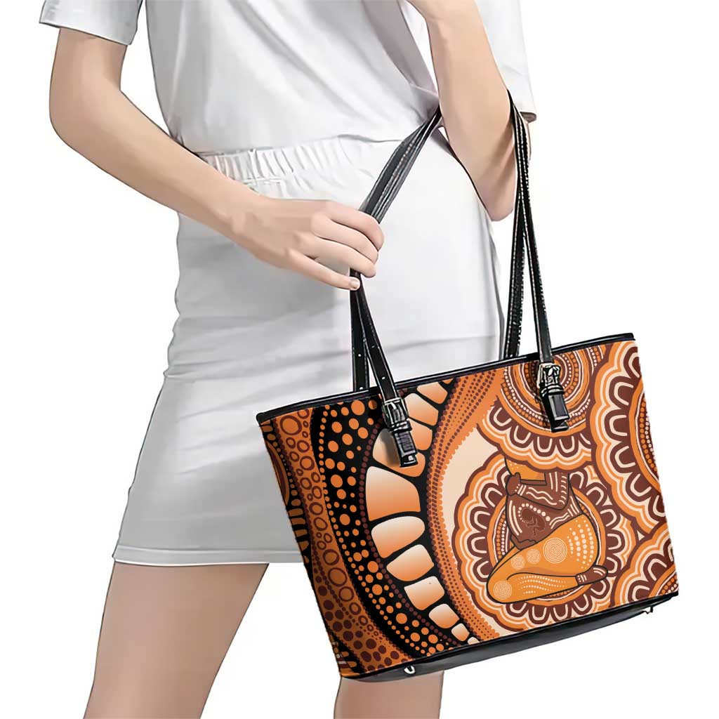 Australia Mother's Day 2026 Indigenous Art Leather Tote Bag