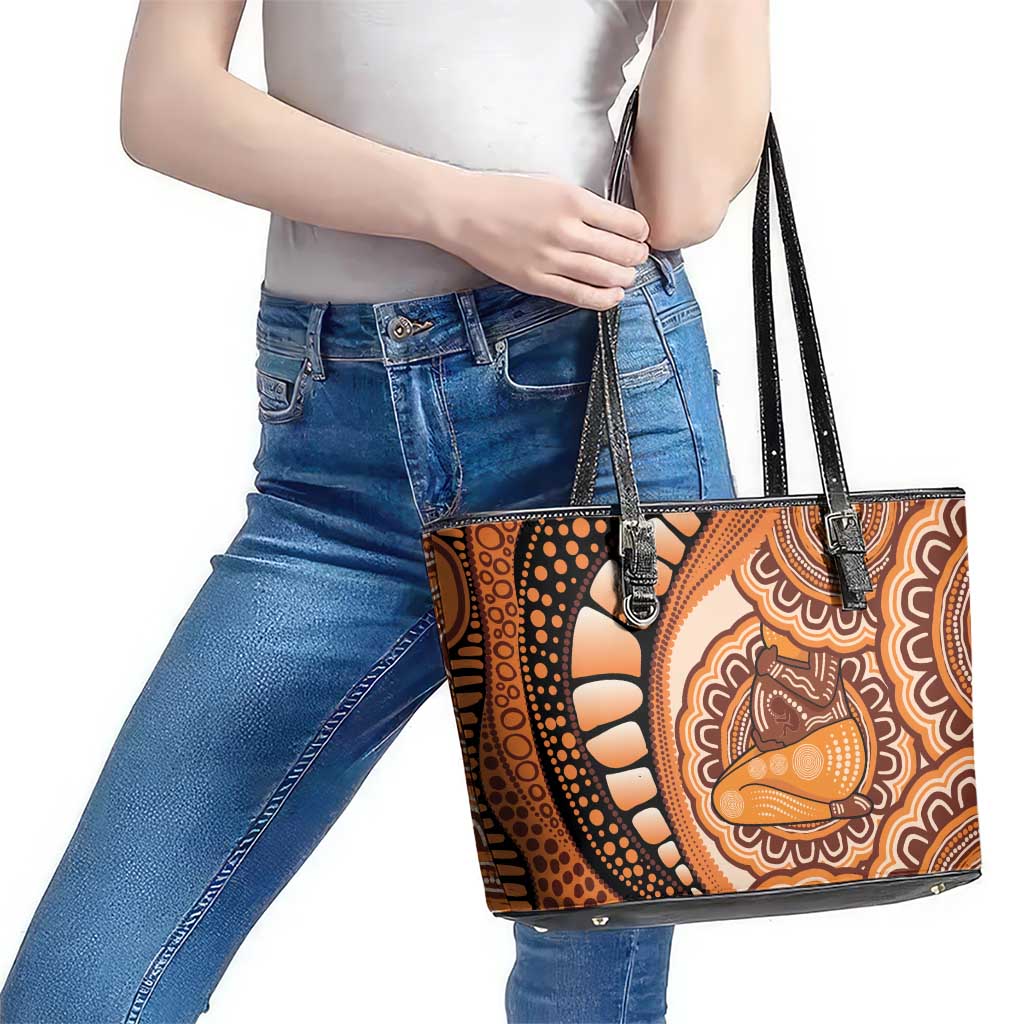 Australia Mother's Day 2026 Indigenous Art Leather Tote Bag
