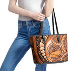 Australia Mother's Day 2026 Indigenous Art Leather Tote Bag
