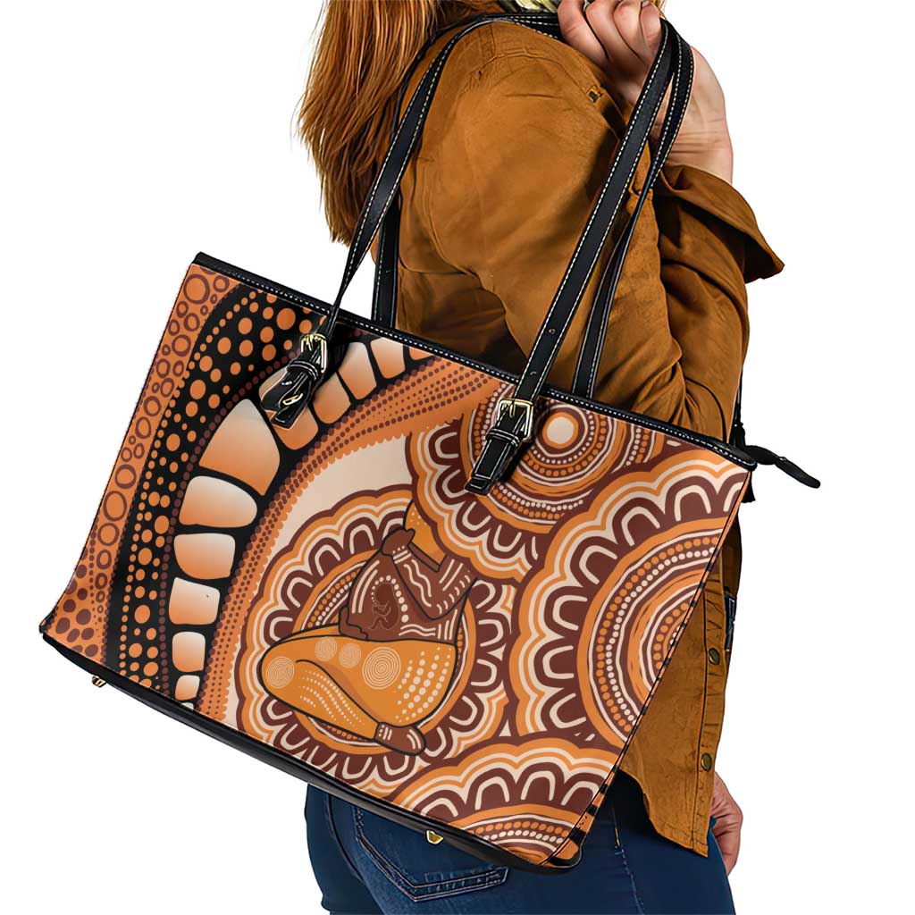 Australia Mother's Day 2026 Indigenous Art Leather Tote Bag