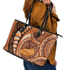 Australia Mother's Day 2026 Indigenous Art Leather Tote Bag