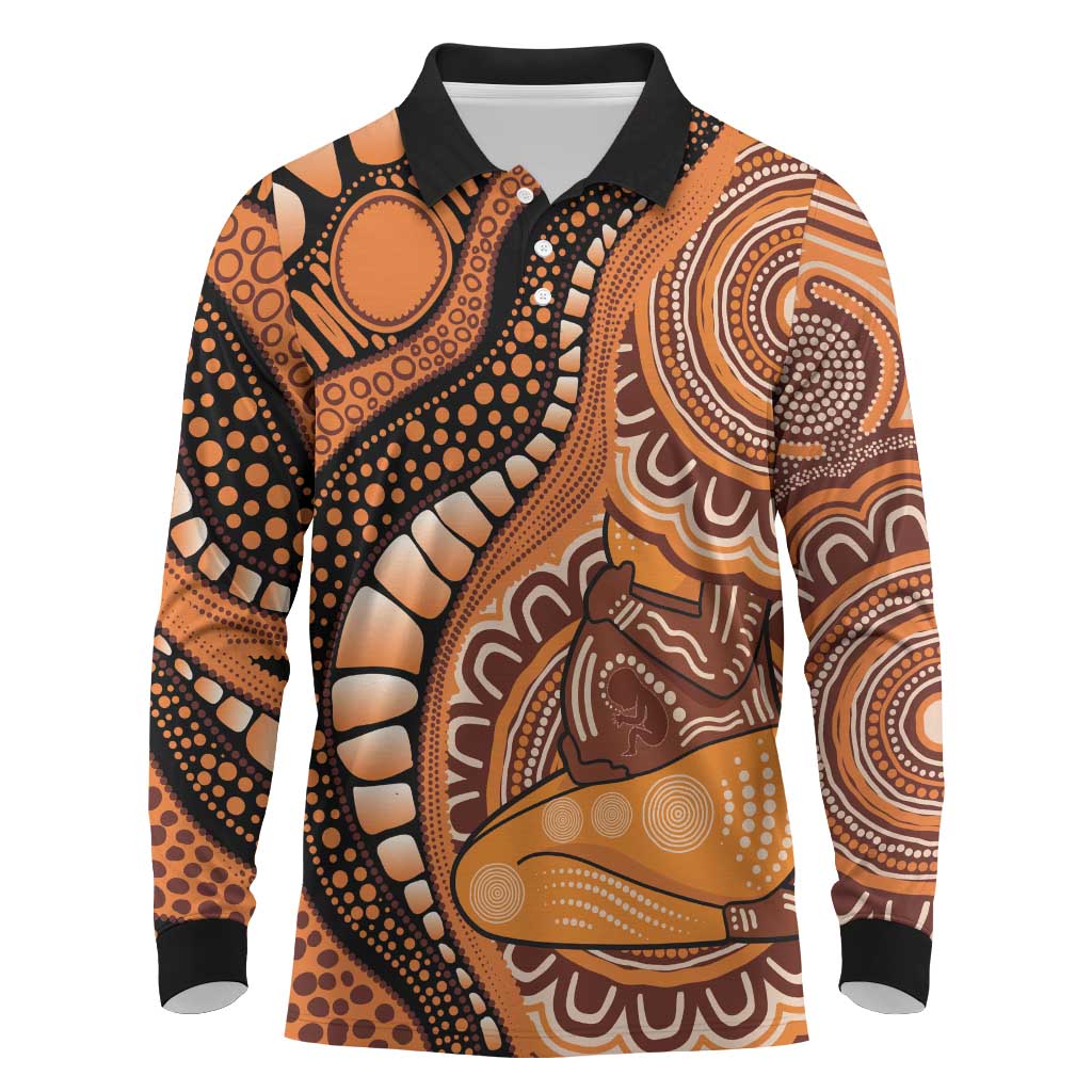 Australia Mother's Day 2026 Indigenous Art Long Sleeve Polo Shirt