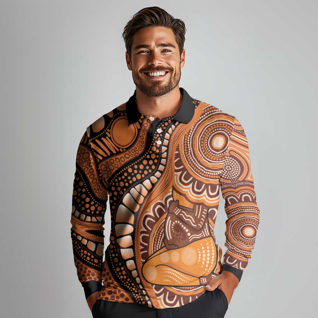 Australia Mother's Day 2026 Indigenous Art Long Sleeve Polo Shirt
