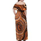 Australia Mother's Day 2026 Indigenous Art Off Shoulder Maxi Dress
