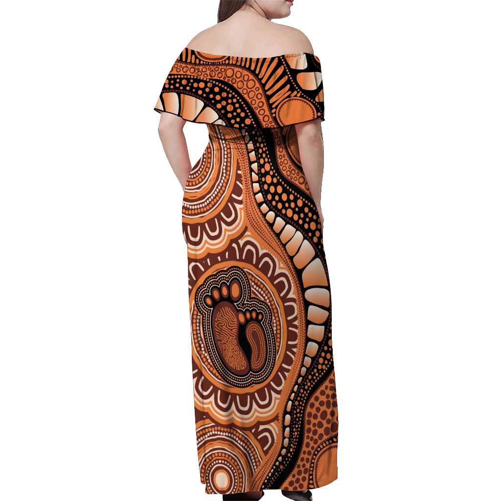 Australia Mother's Day 2026 Indigenous Art Off Shoulder Maxi Dress