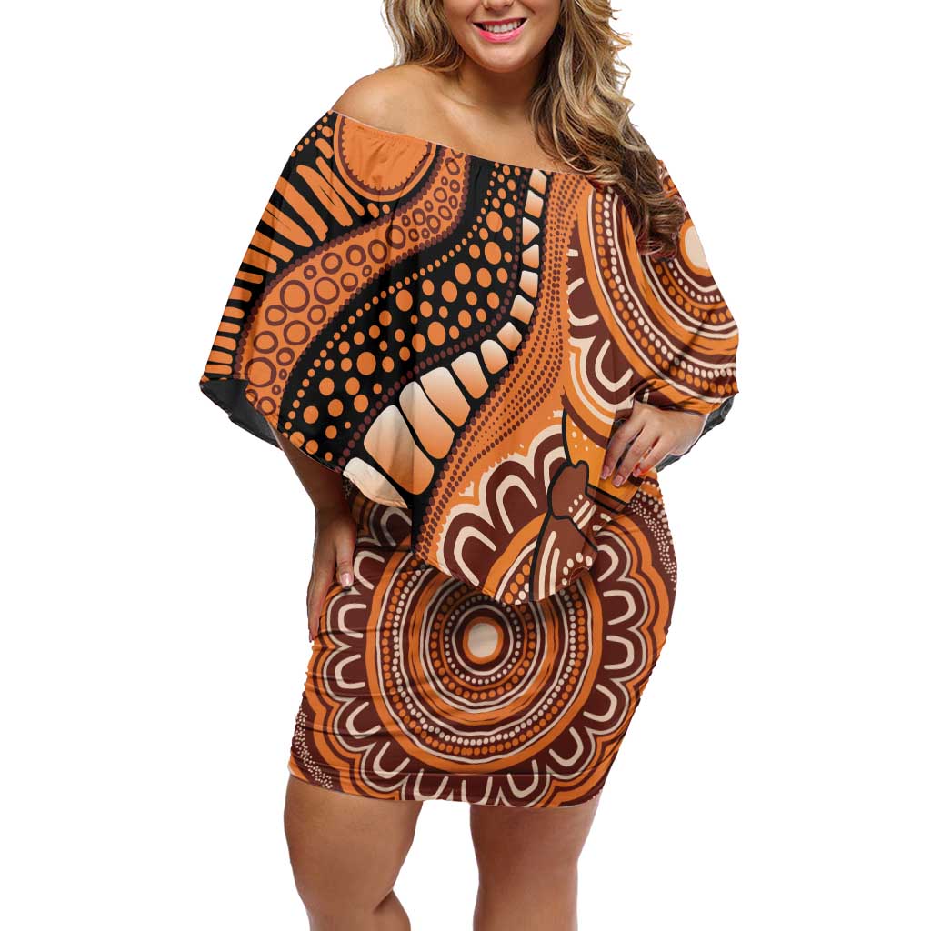 Australia Mother's Day 2026 Indigenous Art Off Shoulder Short Dress