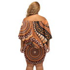 Australia Mother's Day 2026 Indigenous Art Off Shoulder Short Dress