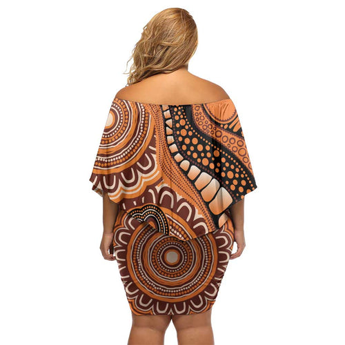 Australia Mother's Day 2026 Indigenous Art Off Shoulder Short Dress