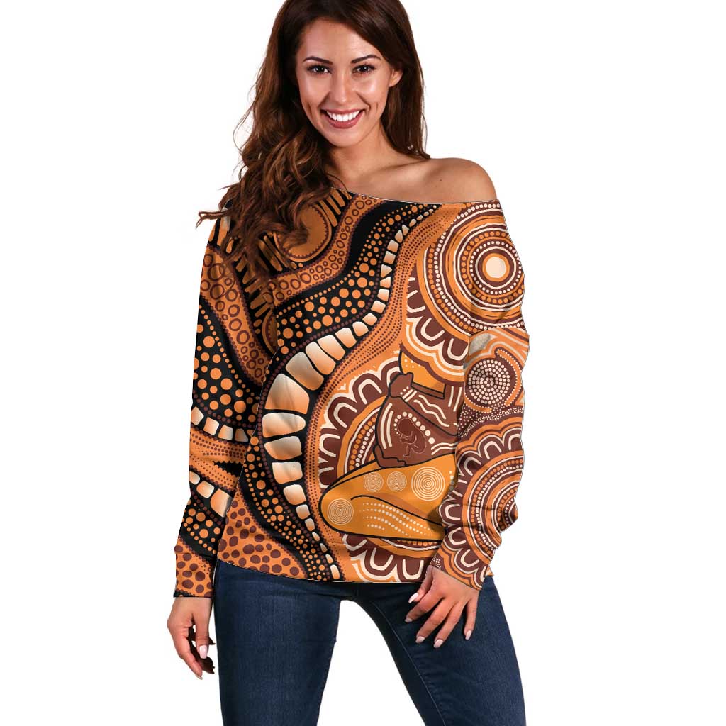 Australia Mother's Day 2026 Indigenous Art Off Shoulder Sweater