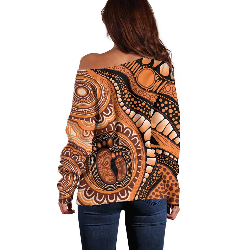 Australia Mother's Day 2026 Indigenous Art Off Shoulder Sweater