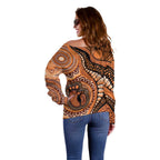Australia Mother's Day 2026 Indigenous Art Off Shoulder Sweater