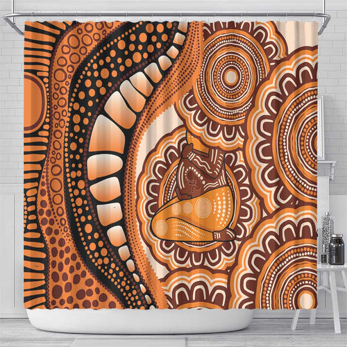 Australia Mother's Day 2026 Indigenous Art Shower Curtain