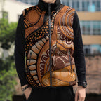 Australia Mother's Day 2026 Indigenous Art Sleeveless Puffer Jacket