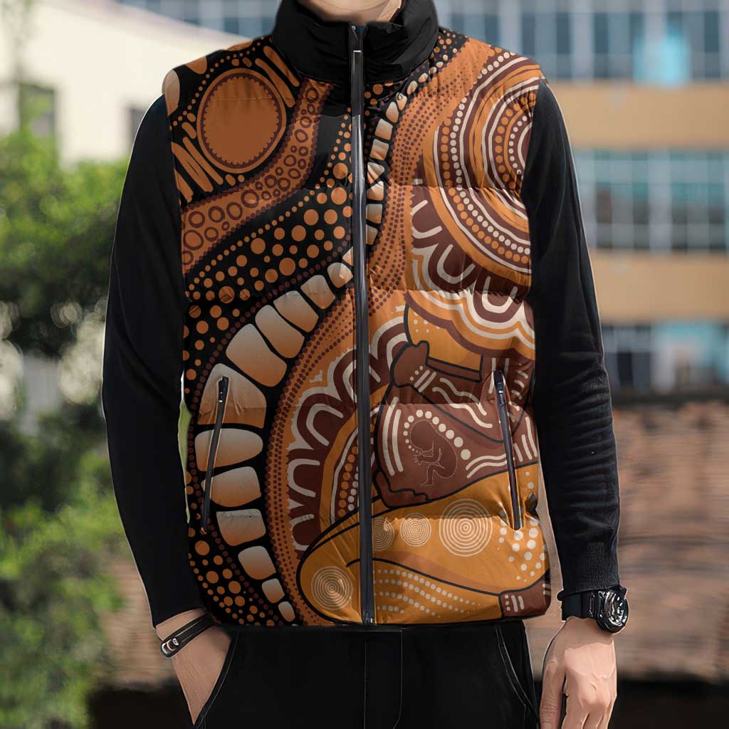 Australia Mother's Day 2026 Indigenous Art Sleeveless Puffer Jacket