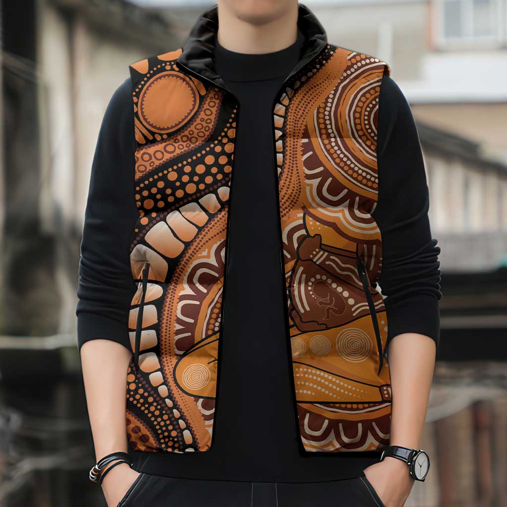 Australia Mother's Day 2026 Indigenous Art Sleeveless Puffer Jacket
