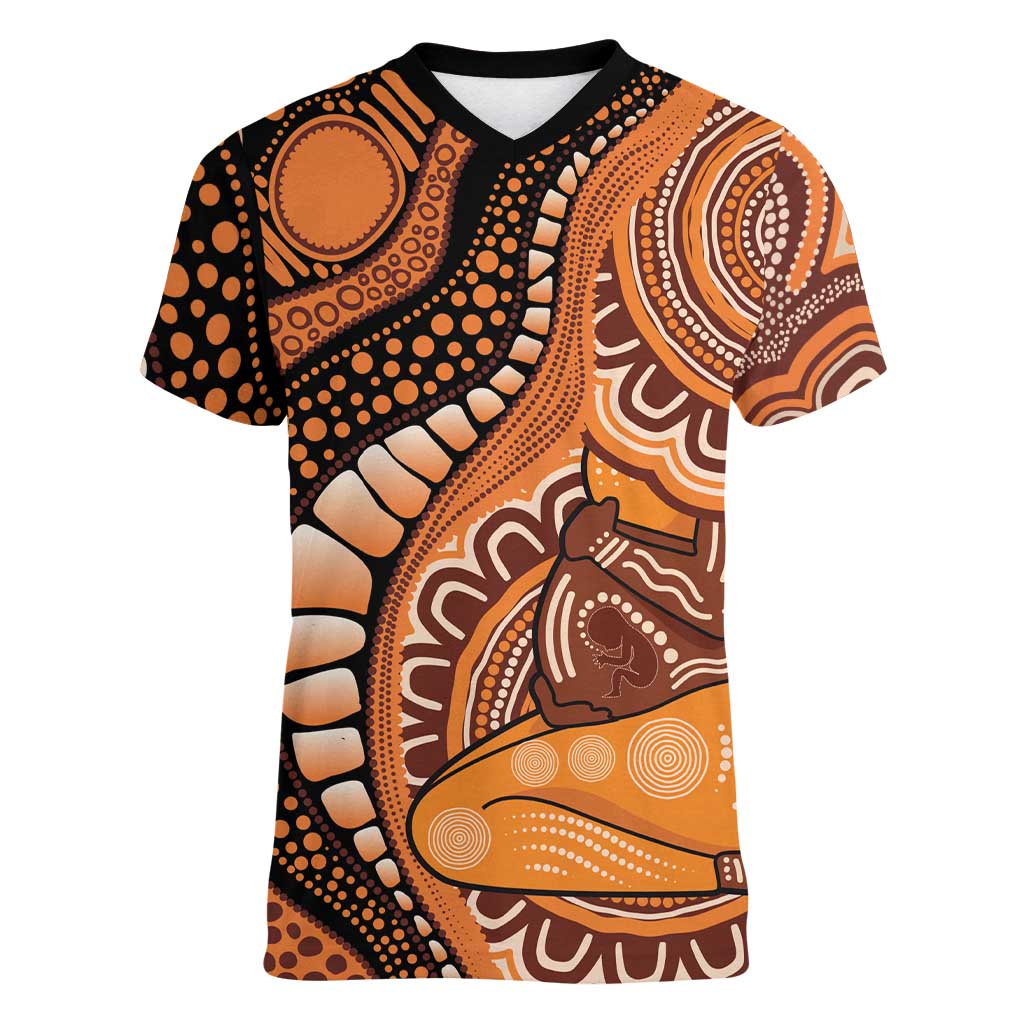 Australia Mother's Day 2026 Indigenous Art Women V-Neck T-Shirt