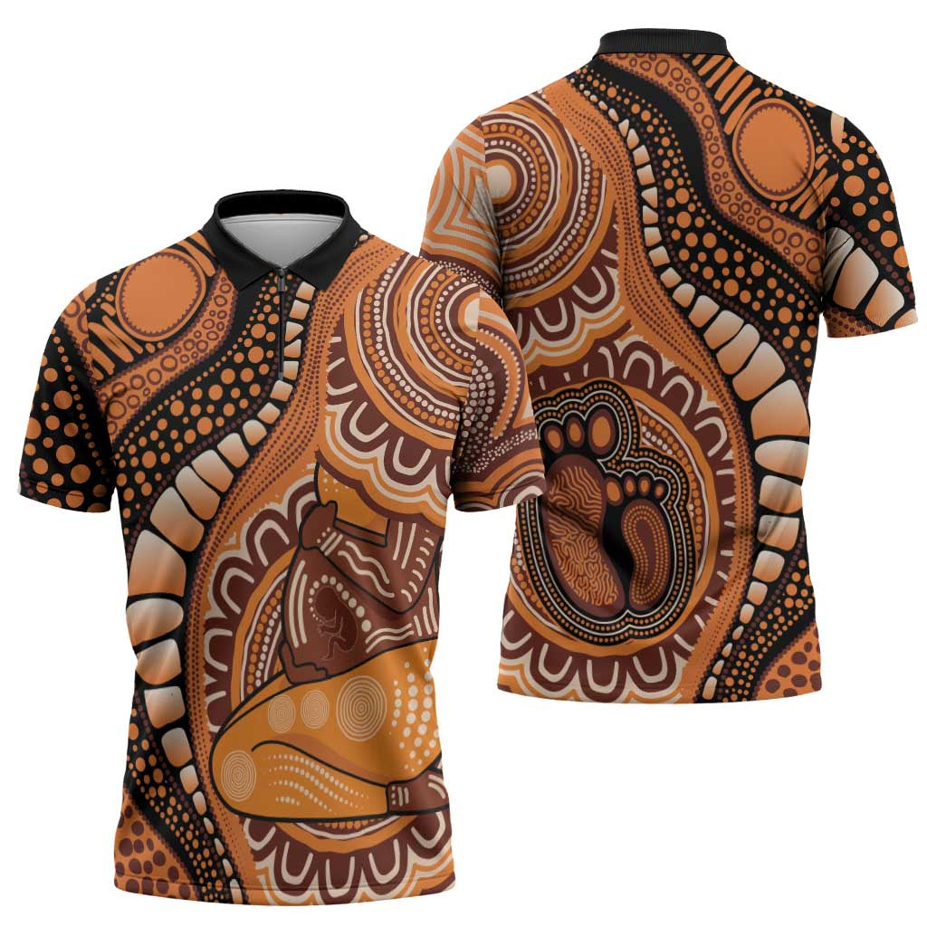 Australia Mother's Day 2026 Indigenous Art Zipper Polo Shirt