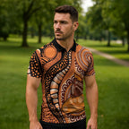 Australia Mother's Day 2026 Indigenous Art Zipper Polo Shirt