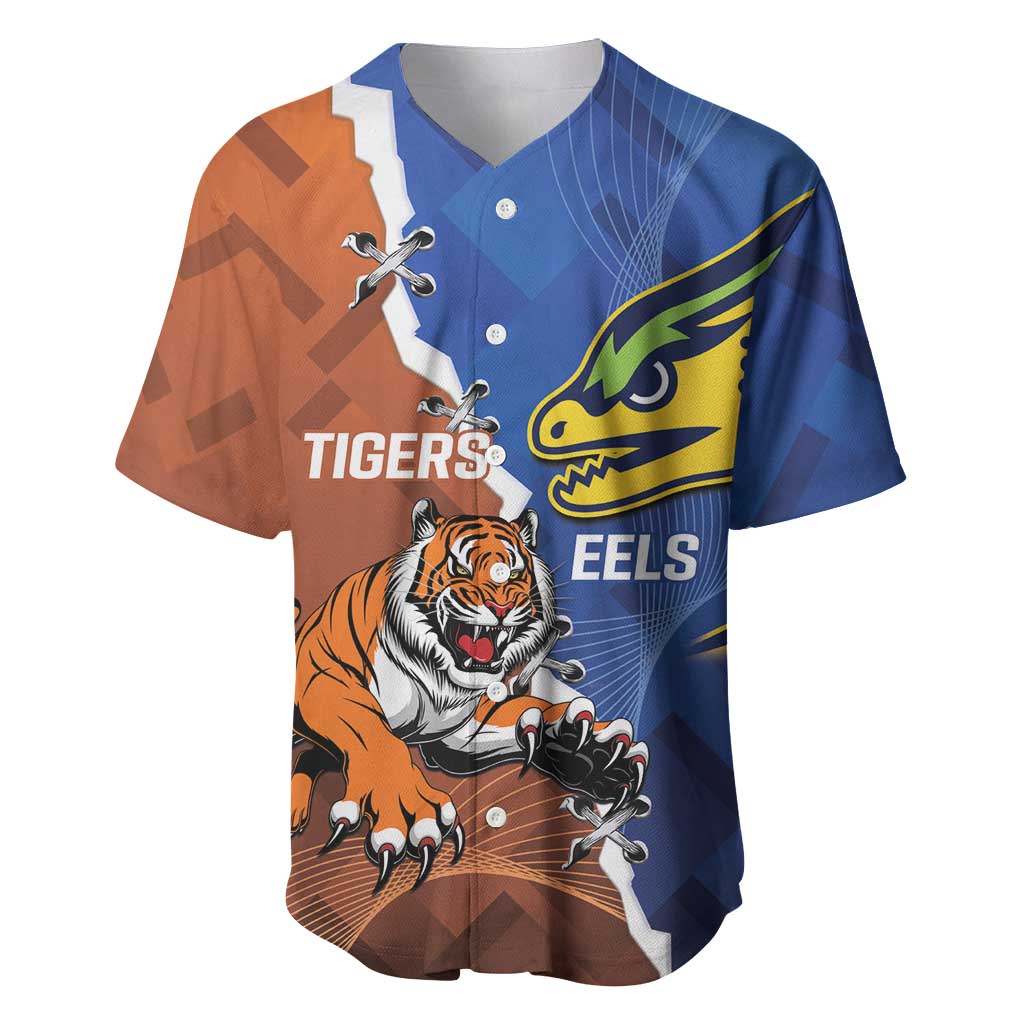 Personalised Tigers and Eels Rugby Baseball Jersey Dynamic Style