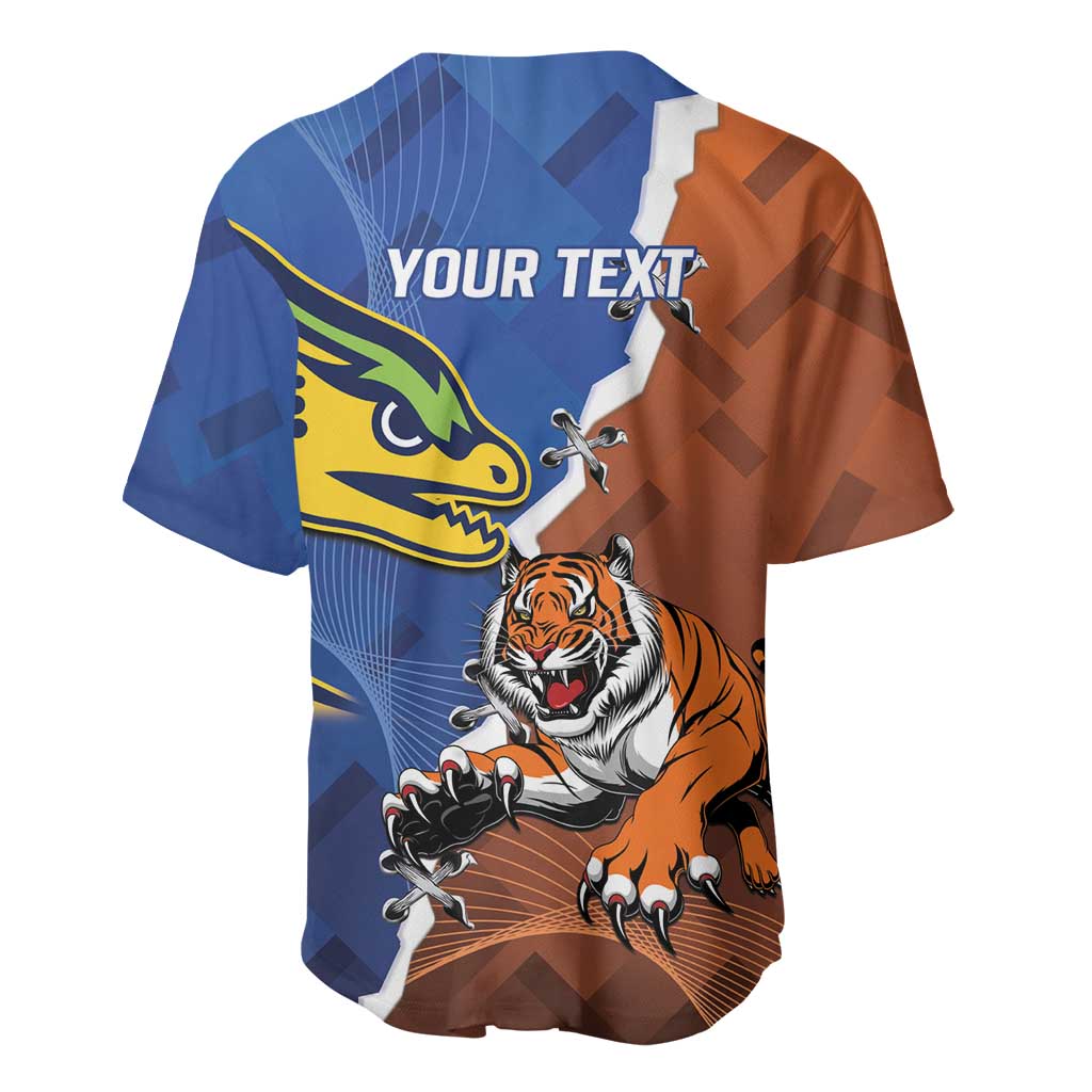 Personalised Tigers and Eels Rugby Baseball Jersey Dynamic Style