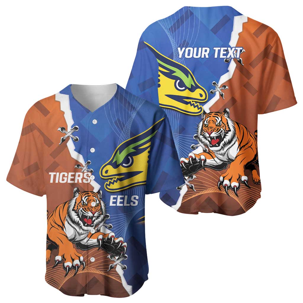 Personalised Tigers and Eels Rugby Baseball Jersey Dynamic Style