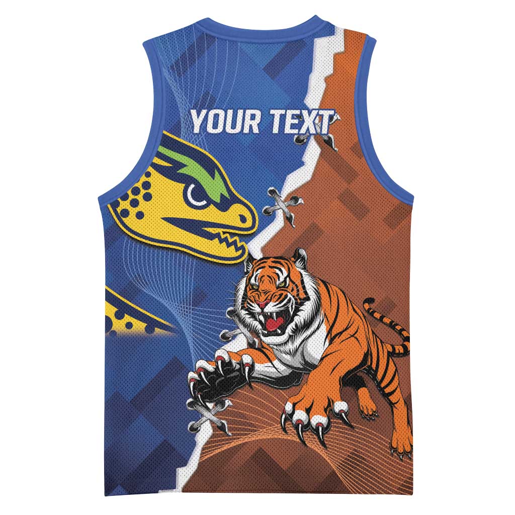 Personalised Tigers and Eels Rugby Basketball Jersey Dynamic Style