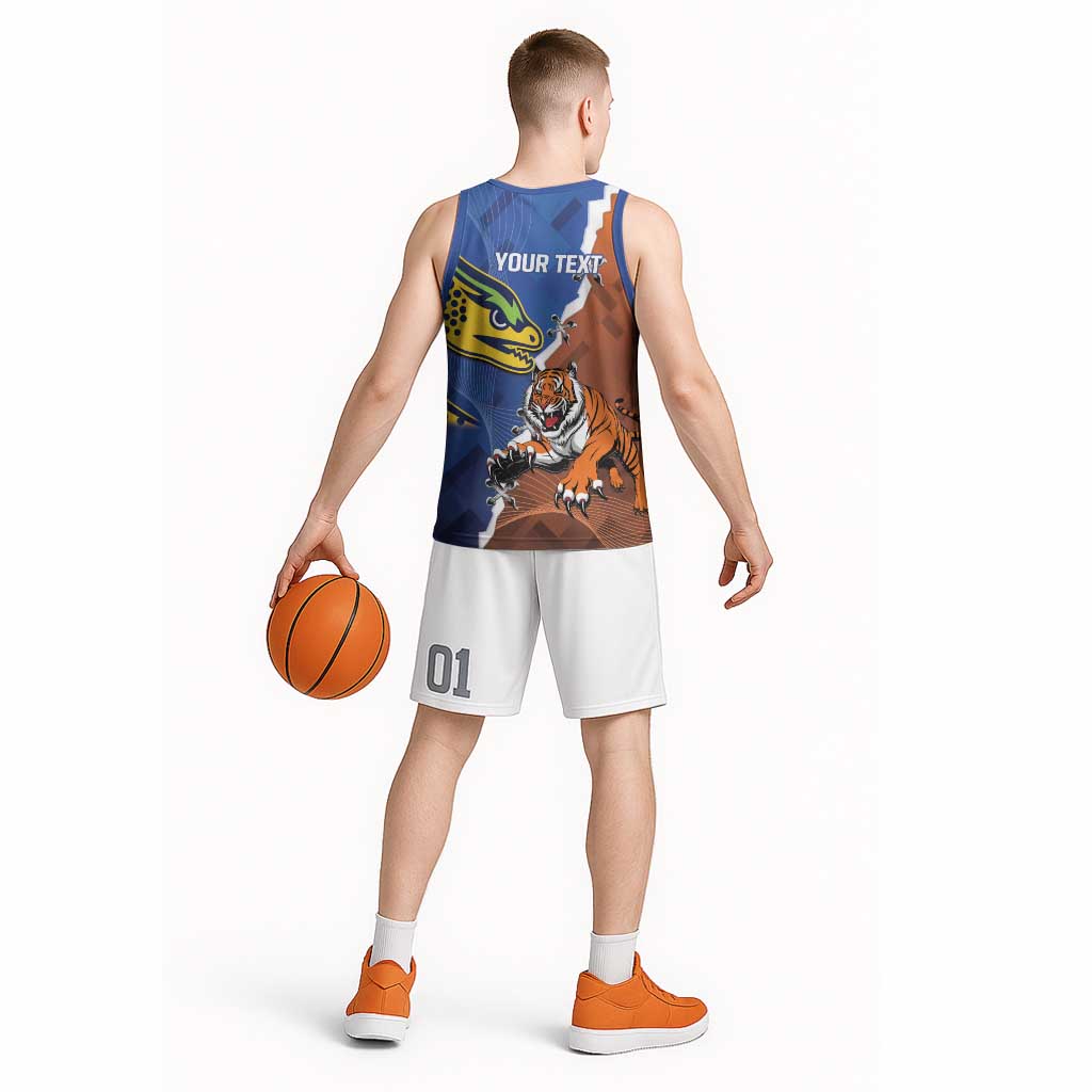 Personalised Tigers and Eels Rugby Basketball Jersey Dynamic Style