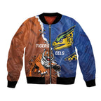 Personalised Tigers and Eels Rugby Bomber Jacket Dynamic Style