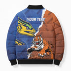 Personalised Tigers and Eels Rugby Bomber Puffer Jacket Dynamic Style