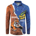 Personalised Tigers and Eels Rugby Button Sweatshirt Dynamic Style