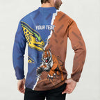 Personalised Tigers and Eels Rugby Button Sweatshirt Dynamic Style