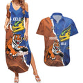 Personalised Tigers and Eels Rugby Couples Matching Summer Maxi Dress and Hawaiian Shirt Dynamic Style