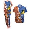 Personalised Tigers and Eels Rugby Couples Matching Tank Maxi Dress and Hawaiian Shirt Dynamic Style