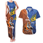 Personalised Tigers and Eels Rugby Couples Matching Tank Maxi Dress and Hawaiian Shirt Dynamic Style