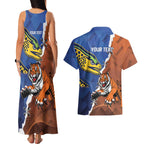 Personalised Tigers and Eels Rugby Couples Matching Tank Maxi Dress and Hawaiian Shirt Dynamic Style