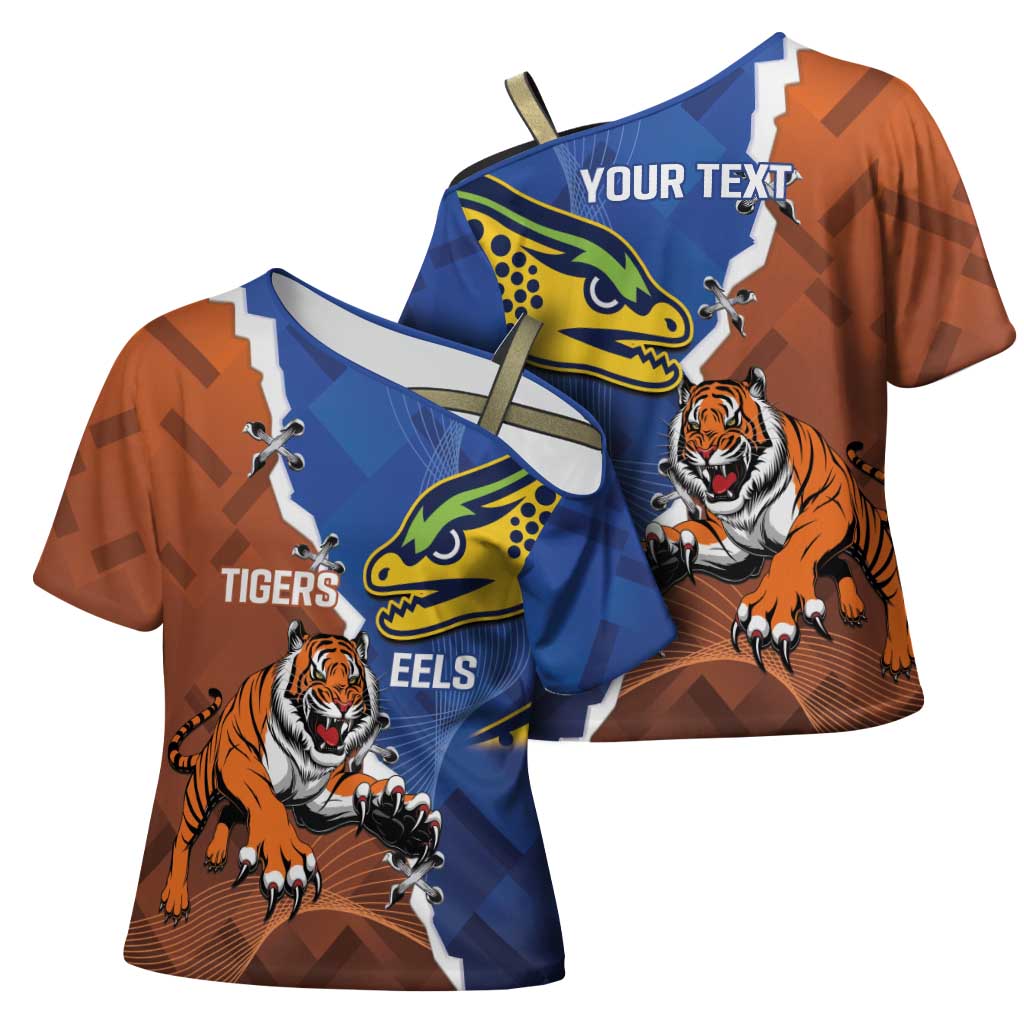 Personalised Tigers and Eels Rugby Cross Shoulder Shirt Dynamic Style