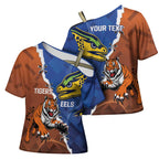 Personalised Tigers and Eels Rugby Cross Shoulder Shirt Dynamic Style