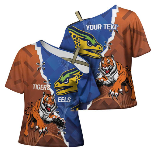 Personalised Tigers and Eels Rugby Cross Shoulder Shirt Dynamic Style