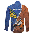 Personalised Tigers and Eels Rugby Family Matching Long Sleeve Bodycon Dress and Hawaiian Shirt Dynamic Style