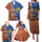 Personalised Tigers and Eels Rugby Family Matching Puletasi and Hawaiian Shirt Dynamic Style