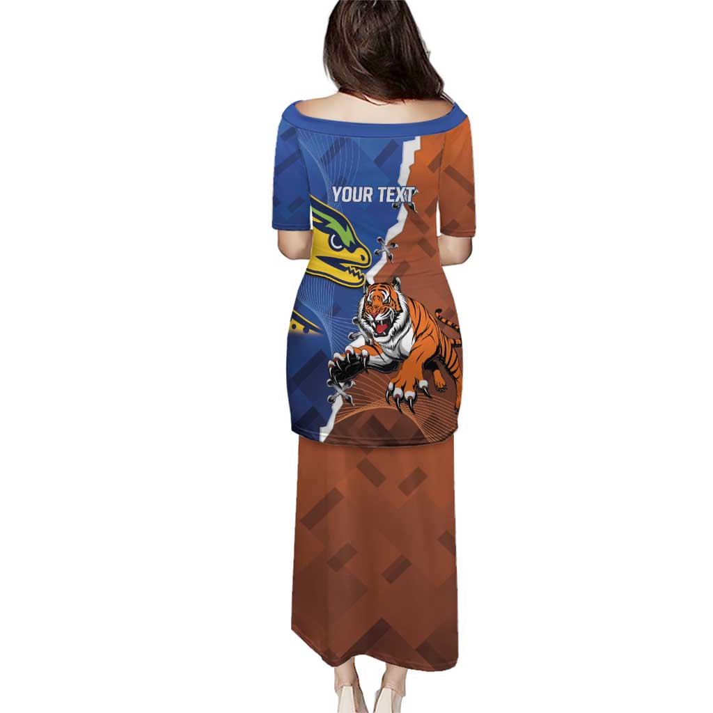 Personalised Tigers and Eels Rugby Family Matching Puletasi and Hawaiian Shirt Dynamic Style
