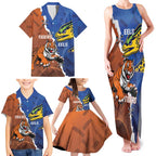 Personalised Tigers and Eels Rugby Family Matching Tank Maxi Dress and Hawaiian Shirt Dynamic Style