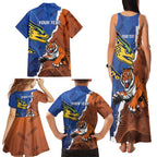 Personalised Tigers and Eels Rugby Family Matching Tank Maxi Dress and Hawaiian Shirt Dynamic Style