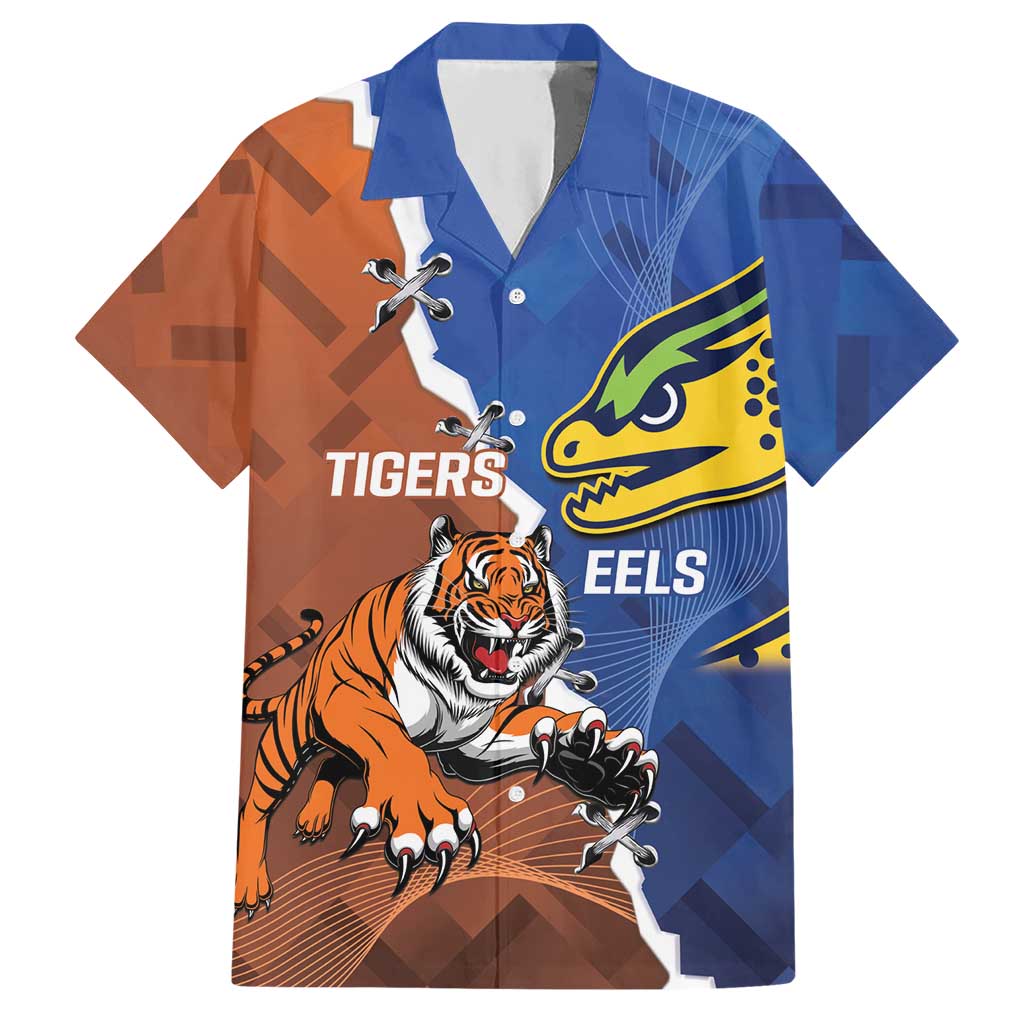 Personalised Tigers and Eels Rugby Hawaiian Shirt Dynamic Style