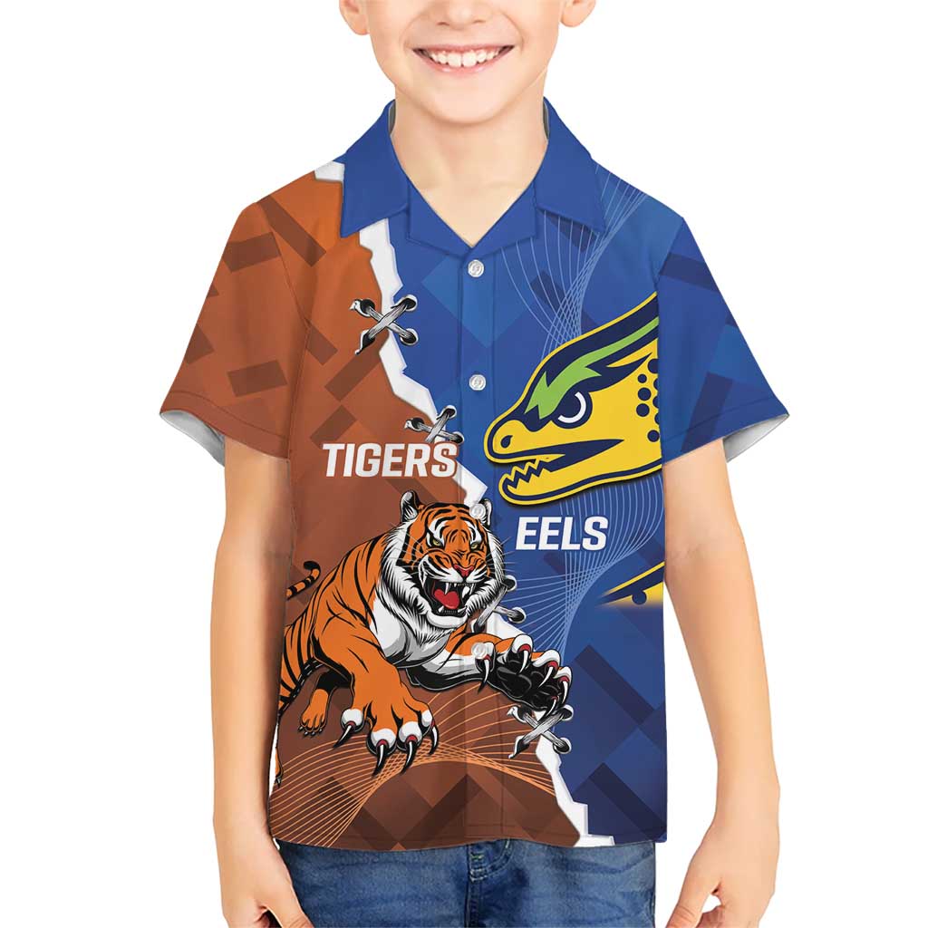 Personalised Tigers and Eels Rugby Hawaiian Shirt Dynamic Style