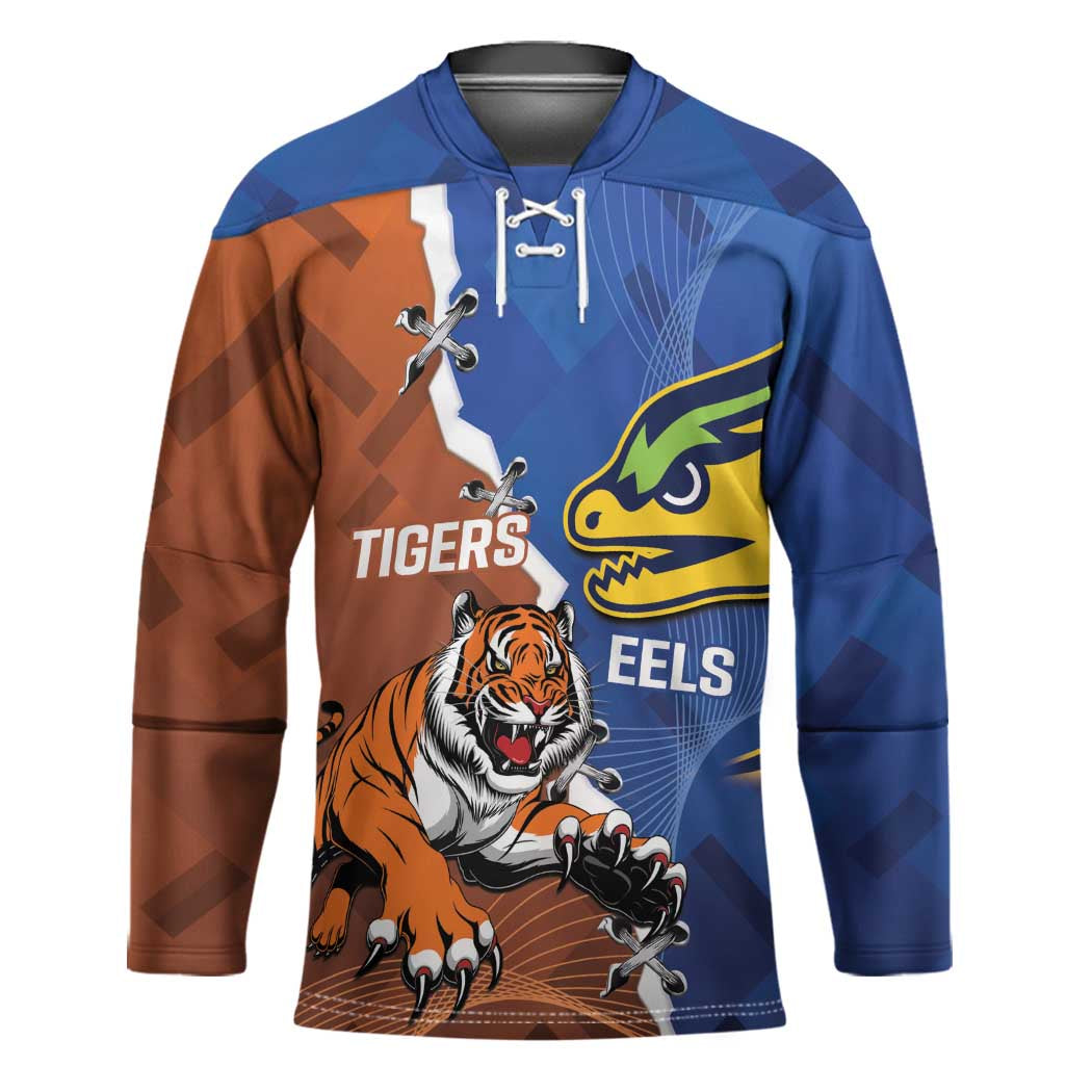 Personalised Tigers and Eels Rugby Hockey Jersey Dynamic Style