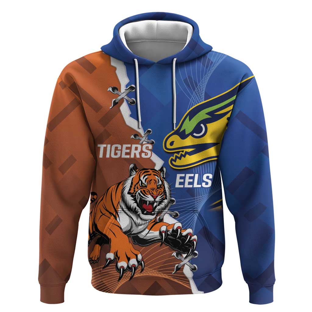 Personalised Tigers and Eels Rugby Hoodie Dynamic Style
